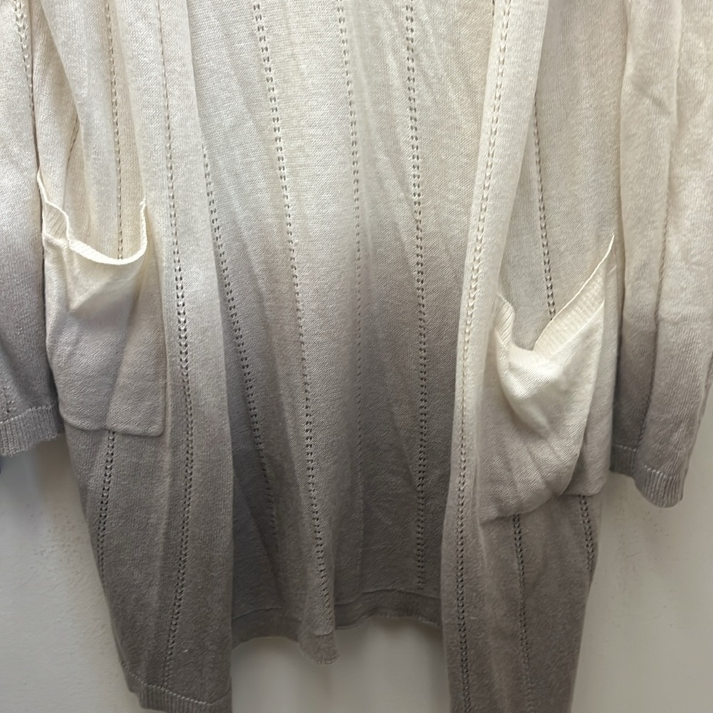 My Tribe Long Open Front With Pockets Ombré Cardigan Size Large - Picture 12 of 15